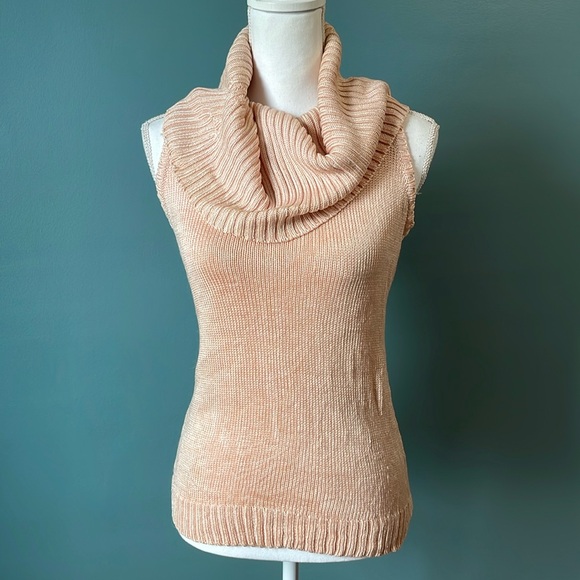 Ralph Lauren Sweaters - Ralph Lauren Pink Orange Cowl Neck Sleeveless Sweater size Medium 100% Silk